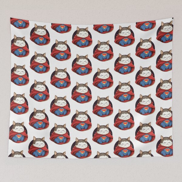 Item preview, Sleepy Super Cat: A Whimsical Blend of Cartoon Charm and Meme Magic designed and sold by geodedebit.