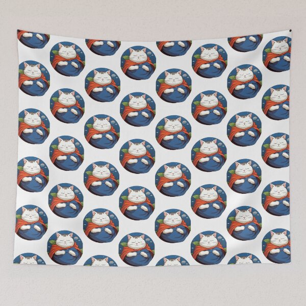 Item preview, Sleepy Super Cat: A Whimsical Blend of Cartoon Charm and Meme Magic designed and sold by geodedebit.