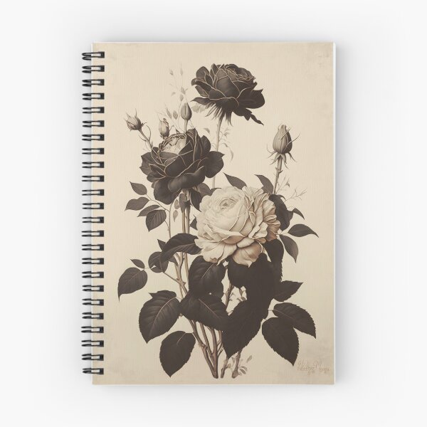 Item preview, Ivory and Black Vintage Roses designed and sold by Heather Maree Design Studio.
