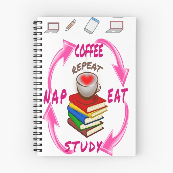 Item preview, Eat Study Nap Coffee and Repeat. Student life fun art.  designed and sold by Verle-art.