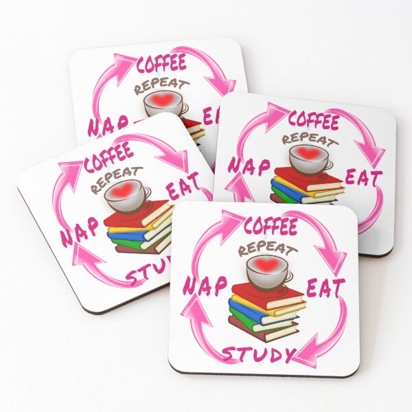 Item preview, Eat Study Nap Coffee and Repeat. Student life fun art.  designed and sold by Verle-art.
