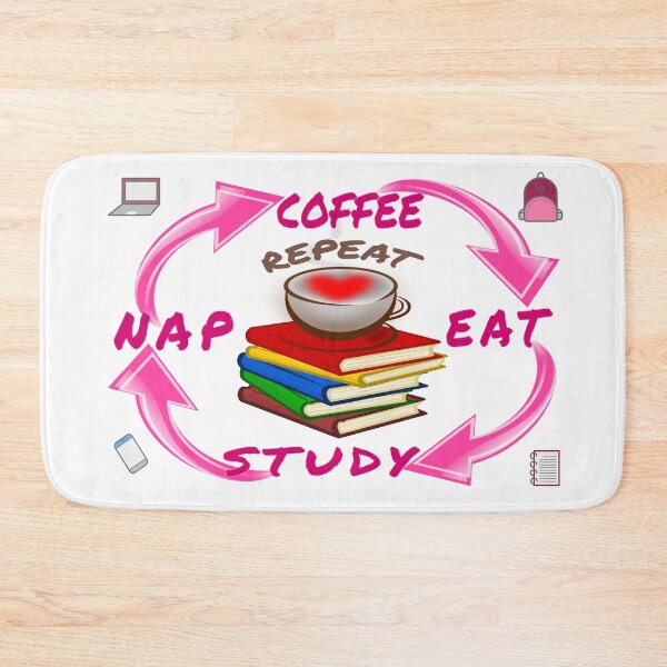 Item preview, Eat Study Nap Coffee and Repeat. Student life fun art.  designed and sold by Verle-art.