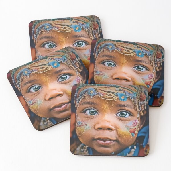 Item preview, Serene Child with Earthy Tribal Marks designed and sold by TchelArt.