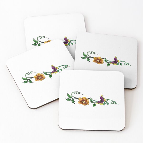 Item preview, Flower on a Vine with Butterfly designed and sold by rainesgarden.