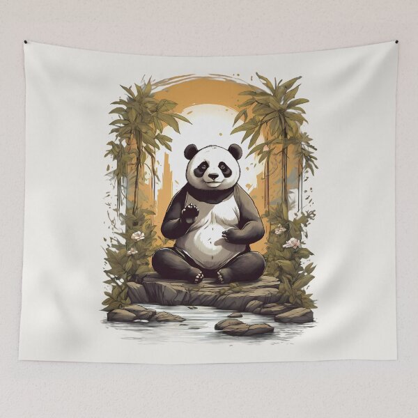 Item preview, Panda Meditating By A River designed and sold by BajanTees.