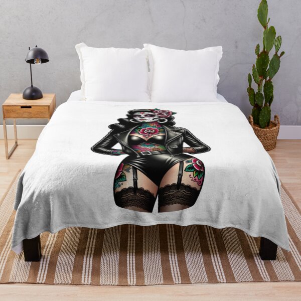 Item preview, Sugar Skull Pinup in Leather designed and sold by PinUpPizzazz.