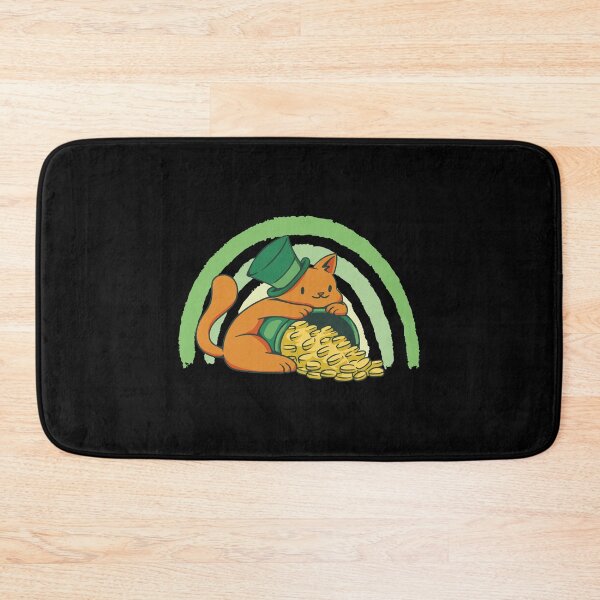 Item preview, Cute Cat Shamrock Irish Saint St Patrick Day  designed and sold by DrawHandArt.