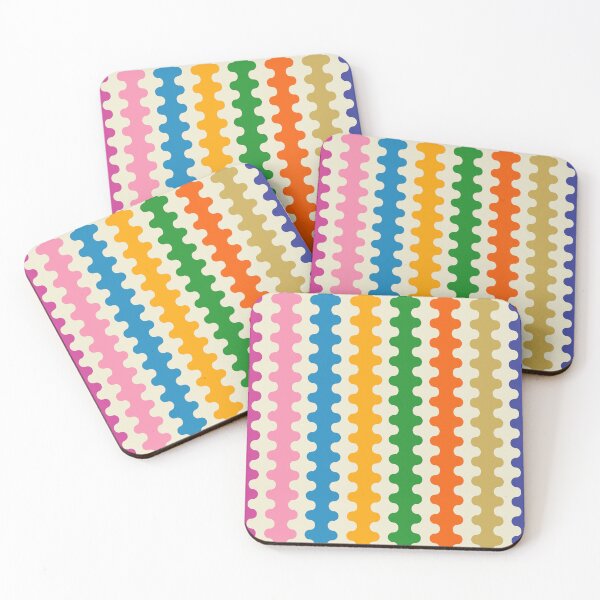 Item preview, Colorful Ogee A-Go-Go Retro Pop Abstract Multicolor Wavy Stripe Pattern designed and sold by kierkegaard.