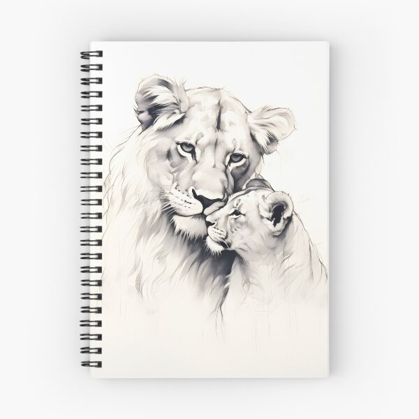 Item preview, Hand drawing of a Lioness with her cub designed and sold by dcrc.