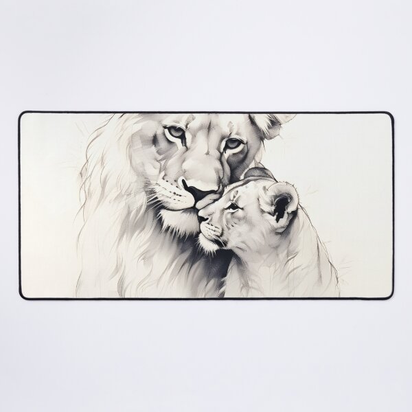 Item preview, Hand drawing of a Lioness with her cub designed and sold by dcrc.