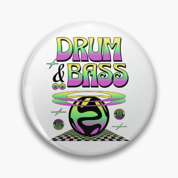 Item preview, DRUM AND BASS  - Y2K Halo (yellow/green/purple)  designed and sold by Discothreadz.