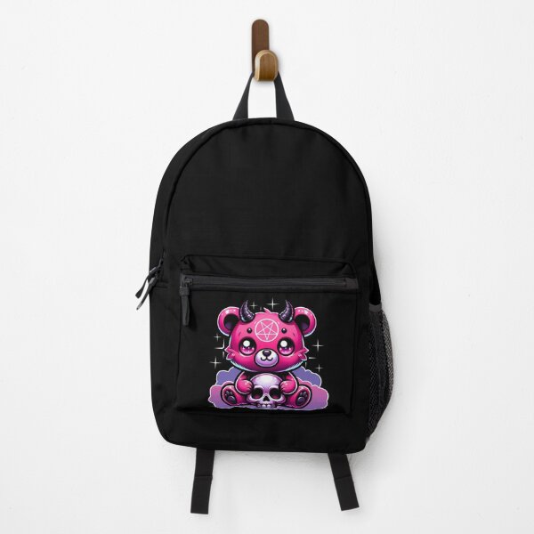 Item preview, Cute Pink Goth Punk Bear w Pentagram and Skull designed and sold by PetNamedPeeve.