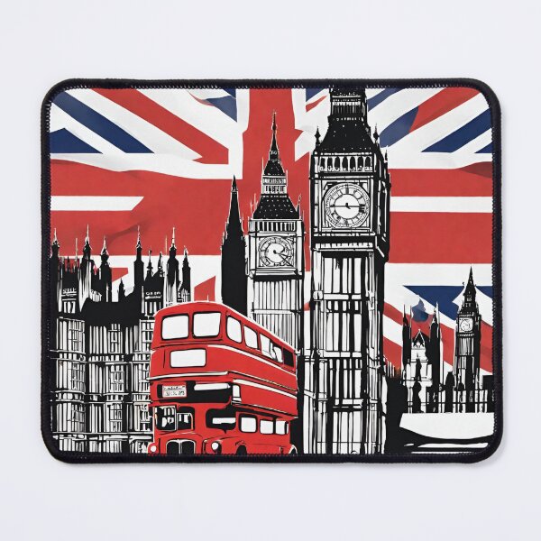Item preview, Big Ben Red Bus with United Kingdom Flag designed and sold by omg-designs.