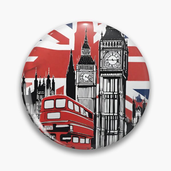 Item preview, Big Ben Red Bus with United Kingdom Flag designed and sold by omg-designs.