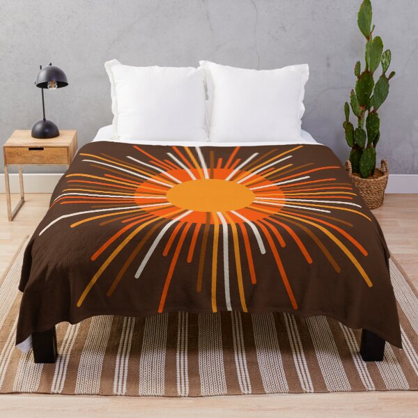 Item preview, Retro Minimalist Sunburst Sun in 70s Brown and Orange designed and sold by kierkegaard.