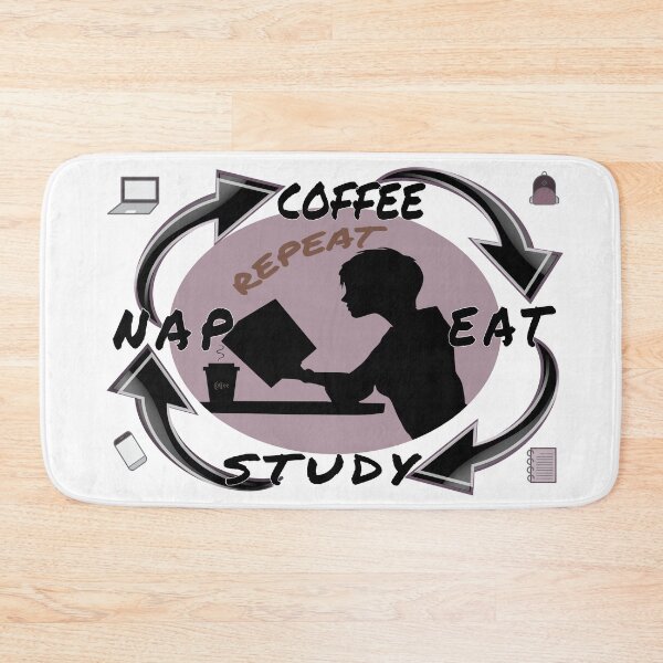 Item preview, Eat Study Nap Coffee and Repeat. Student life fun art.  designed and sold by Verle-art.