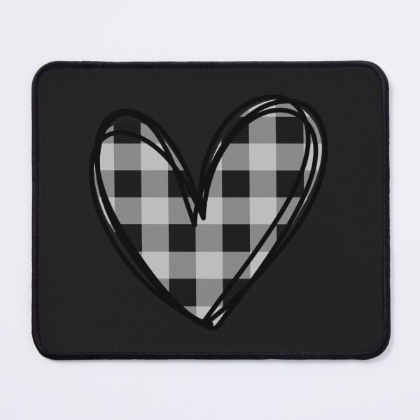 Item preview, Black and white plaid heart doodle designed and sold by wonderxwander.
