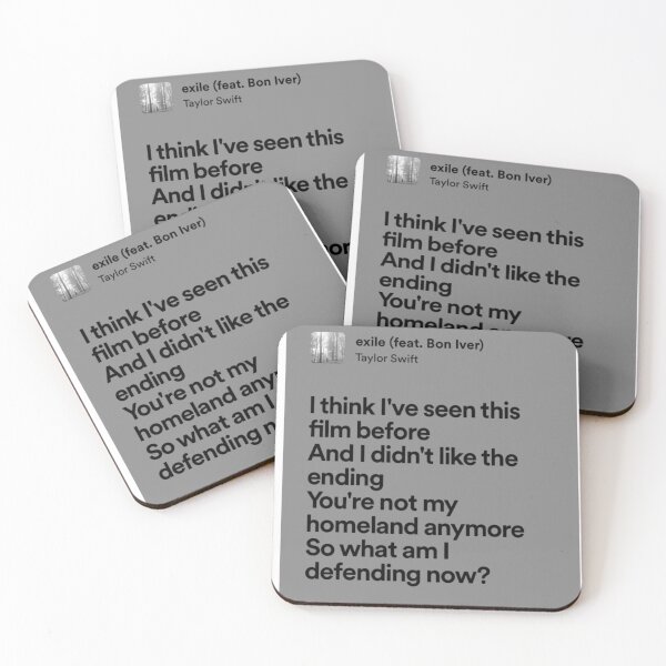 Item preview, taylor swift exile lyrics designed and sold by surehan.