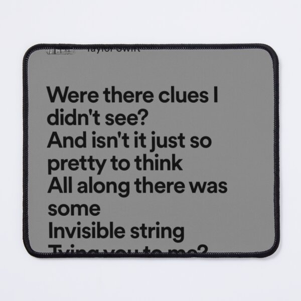 Item preview, taylor swift invisible string lyrics designed and sold by surehan.