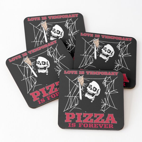 Item preview, Funny Love is temporary; pizza is forever. Skeleton eating pizza  designed and sold by NeaftyFinds.