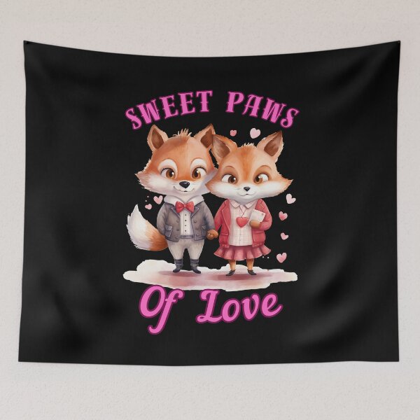 Item preview, Sweet Paws of Love. fox foxes designed and sold by FoxVibes.