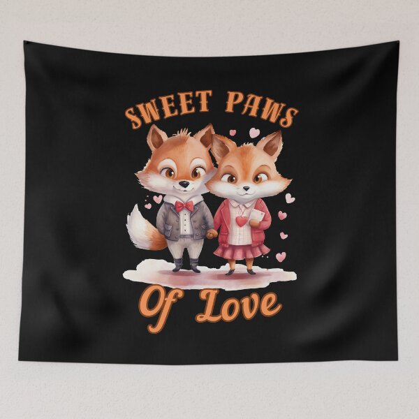 Item preview, Sweet Paws of Love. fox watercolor designed and sold by FoxVibes.