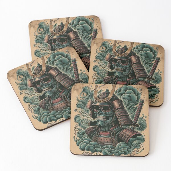 Artikelvorschau, Samurai-Skelett-Flash-Tattoo-Kunst entworfen und verkauft von BrianSaysDesign.