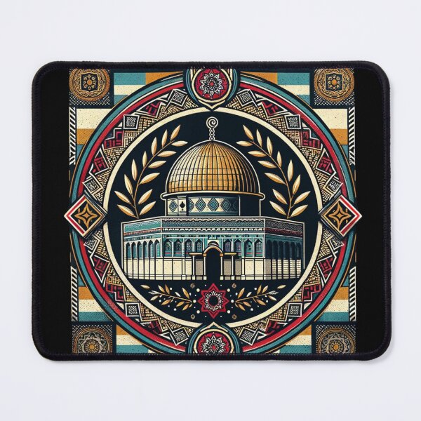 Item preview, Elegant Palestinian Essence Tee: Dome of the Rock & Traditional Tatreez designed and sold by GlobalGrace.