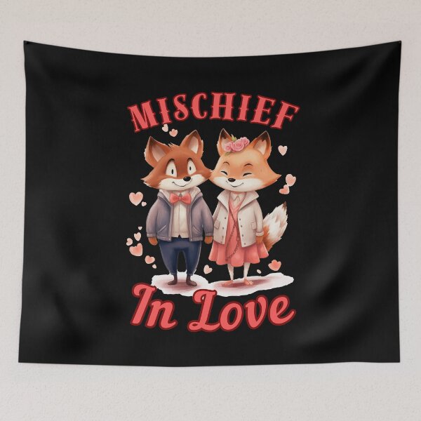 Item preview, Mischief in Love. retro fox designed and sold by FoxVibes.