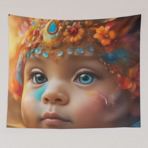 Item preview, Mystical Child with Floral Crown designed and sold by TchelArt.