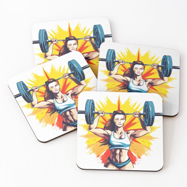 Item preview, beautiful athlete woman lifting weights designed and sold by javierparra.
