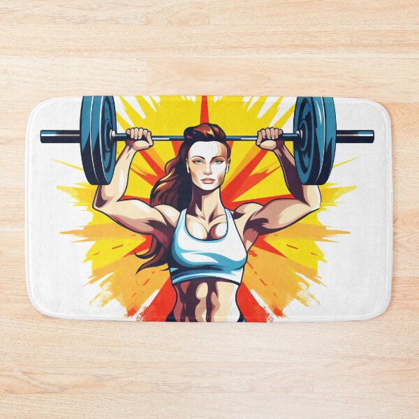 Item preview, beautiful athlete woman lifting weights designed and sold by javierparra.
