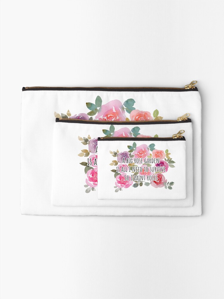 Thumbnail 2 of 4, Zipper Pouch, Haiku - Paint Roses designed and sold by andrebalest.