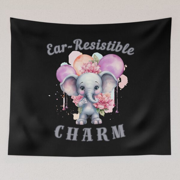 Item preview, Ear-Resistible Charm. elephant portrait designed and sold by ElephantVibes.