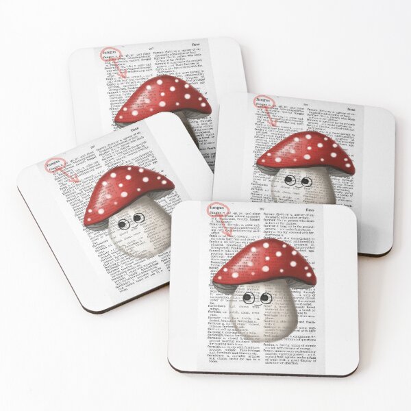 Item preview, Happy Mushroom (Fungus) on a dictionary page designed and sold by Funsize-Art.