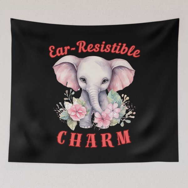 Item preview, Ear-Resistible Charm. happy elephant designed and sold by ElephantVibes.