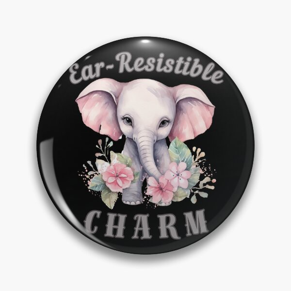 Item preview, Ear-Resistible Charm. Flower elephant designed and sold by ElephantVibes.