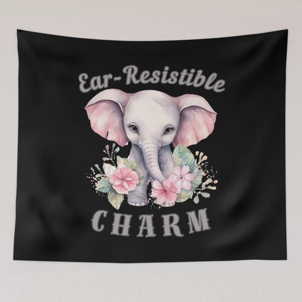 Item preview, Ear-Resistible Charm. Flower elephant designed and sold by ElephantVibes.