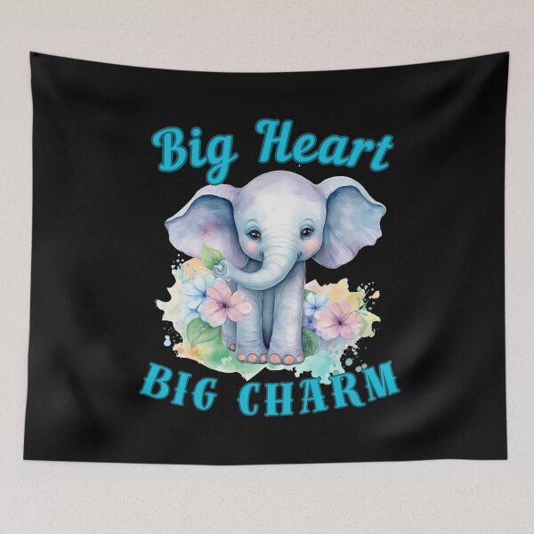 Item preview, Big Heart, Big Charm. adorable elephant designed and sold by ElephantVibes.