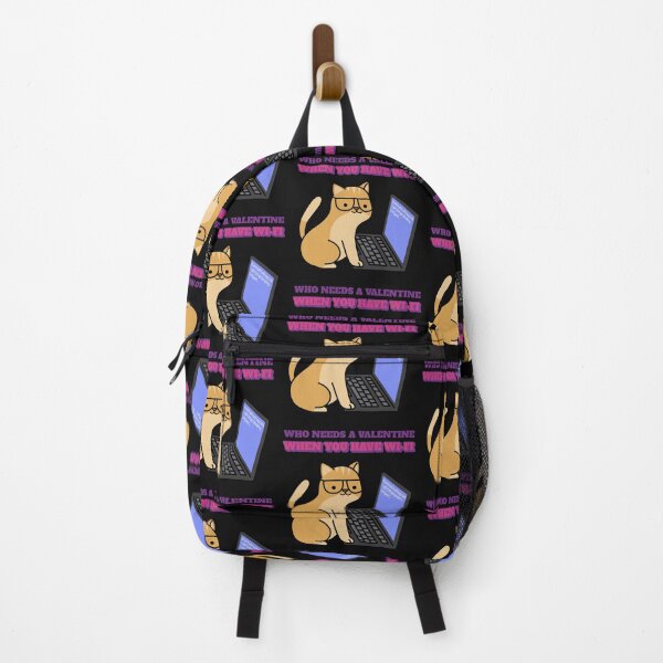 Item preview, Cute, Who needs a valentine when you have Wi-Fi, Cat on laptop designed and sold by NeaftyFinds.