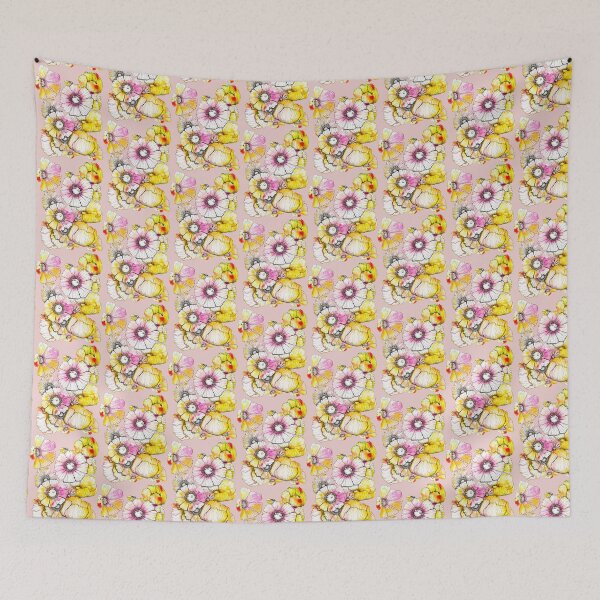 Item preview, Black Ink Blooms Meadow, Flowers Dancing under the Luminous Yellow Sun designed and sold by Clara Fruggeri.