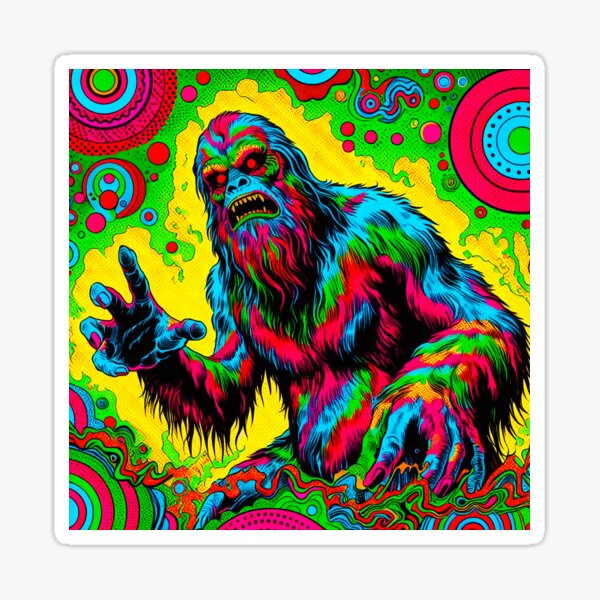 Item preview, Trippy Psychedelic Rainbow Camouflage Bigfoot designed and sold by AIPixelMaster.