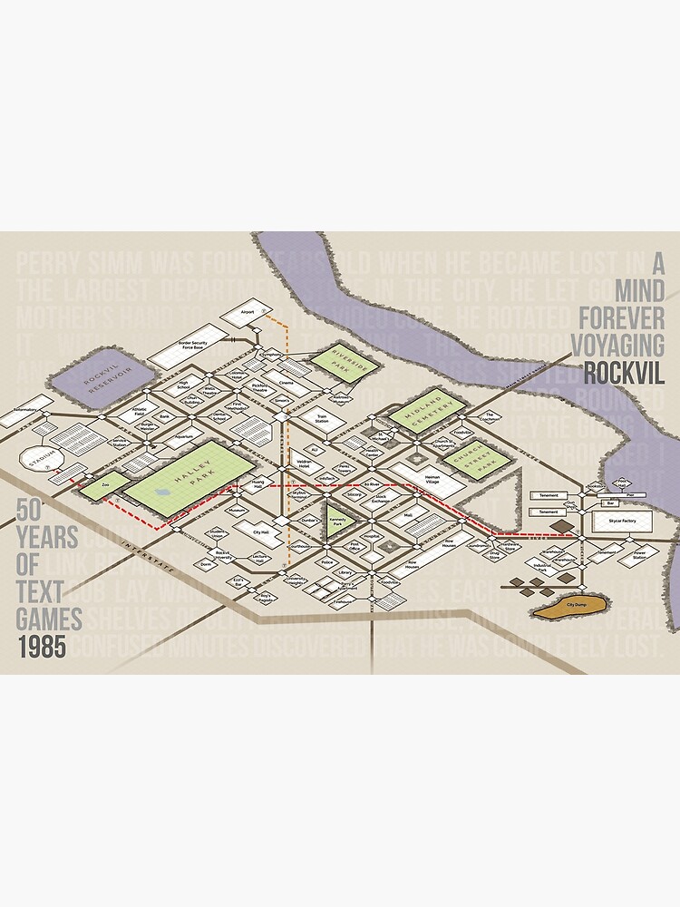 Thumbnail 3 of 3, Poster, A Mind Forever Voyaging Map designed and sold by aaronareed.