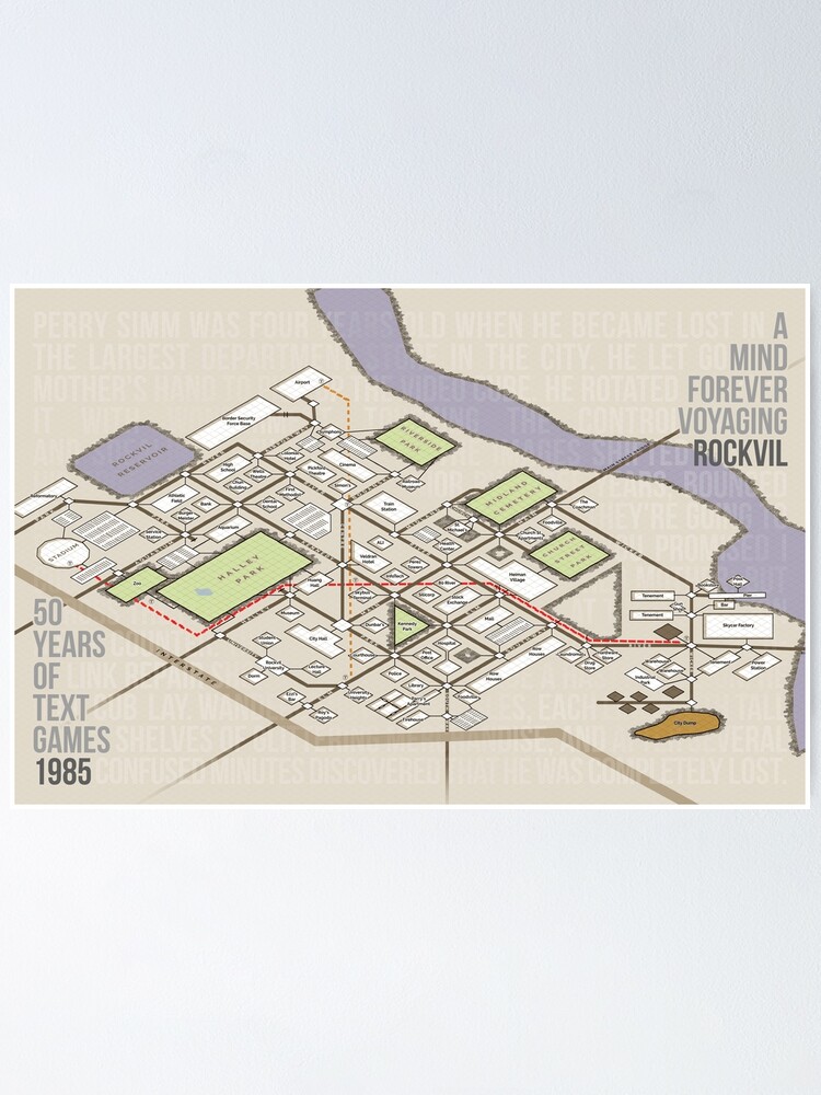 Thumbnail 1 of 3, Poster, A Mind Forever Voyaging Map designed and sold by aaronareed.