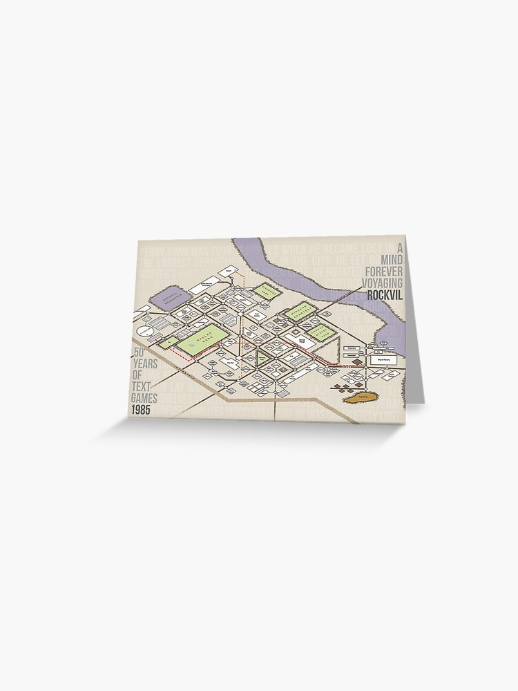 Thumbnail 1 of 2, Greeting Card, A Mind Forever Voyaging Map designed and sold by aaronareed.