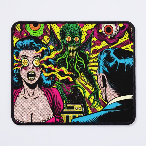 Item preview, Trippy Psychedelic Retro Cthulhu Encounter! designed and sold by AIPixelMaster.