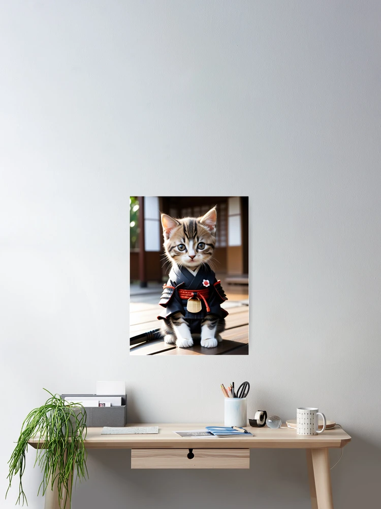 Thumbnail 2 of 3, Poster, Samurai Kitty designed and sold by ChimericCreate.