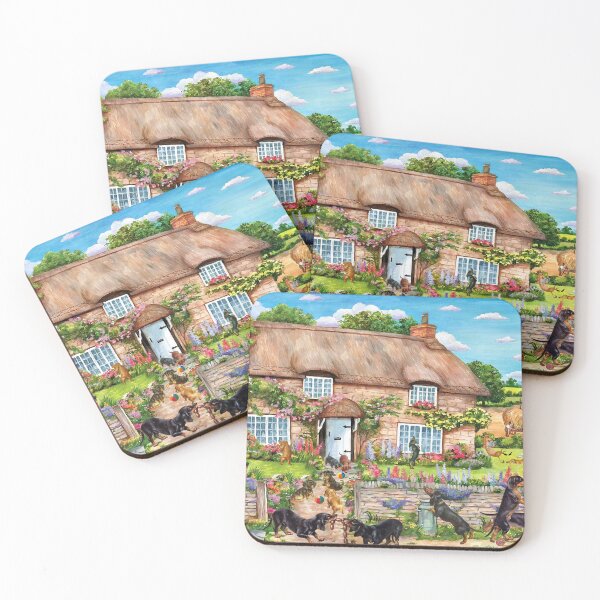 Item preview, The Floral House Of Cute Dachshunds - Dachshunds In The Village designed and sold by Clitus.