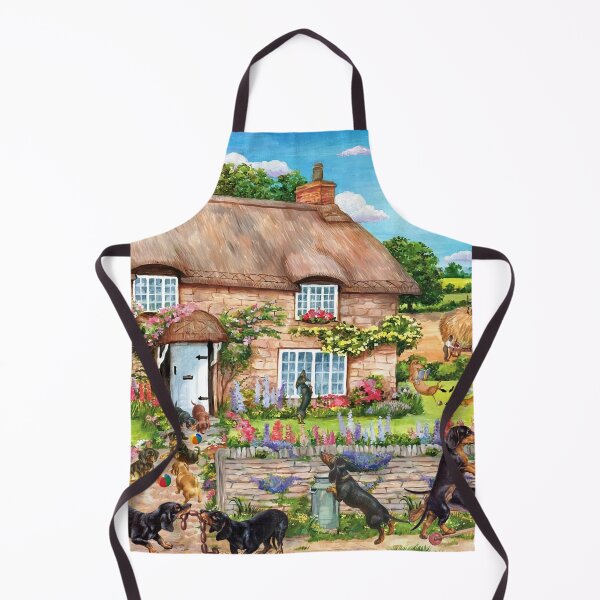 Item preview, The Floral House Of Cute Dachshunds - Dachshunds In The Village designed and sold by Clitus.
