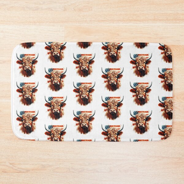 Item preview, Scottish Highland Cow With American Flag designed and sold by TheAnimalZ00.